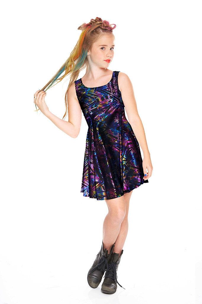 Colored Geometrics Skater Dress