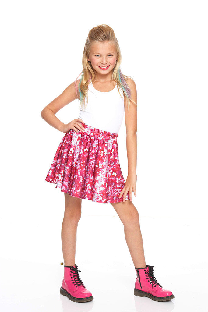 Pink Sequins Skater Skirt