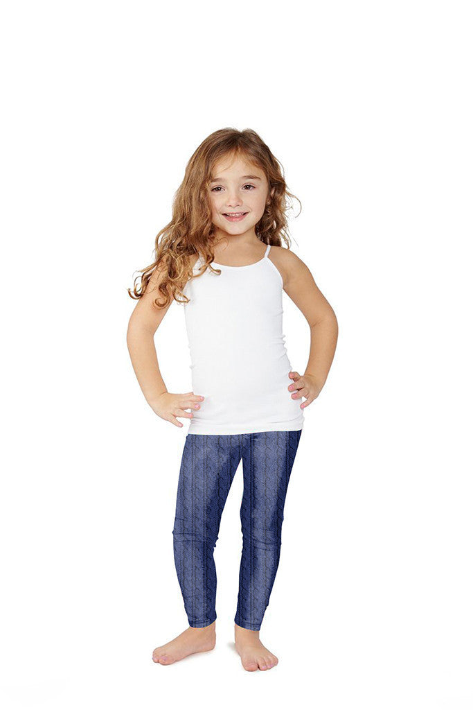Kids Navy Cable Knit Leggings