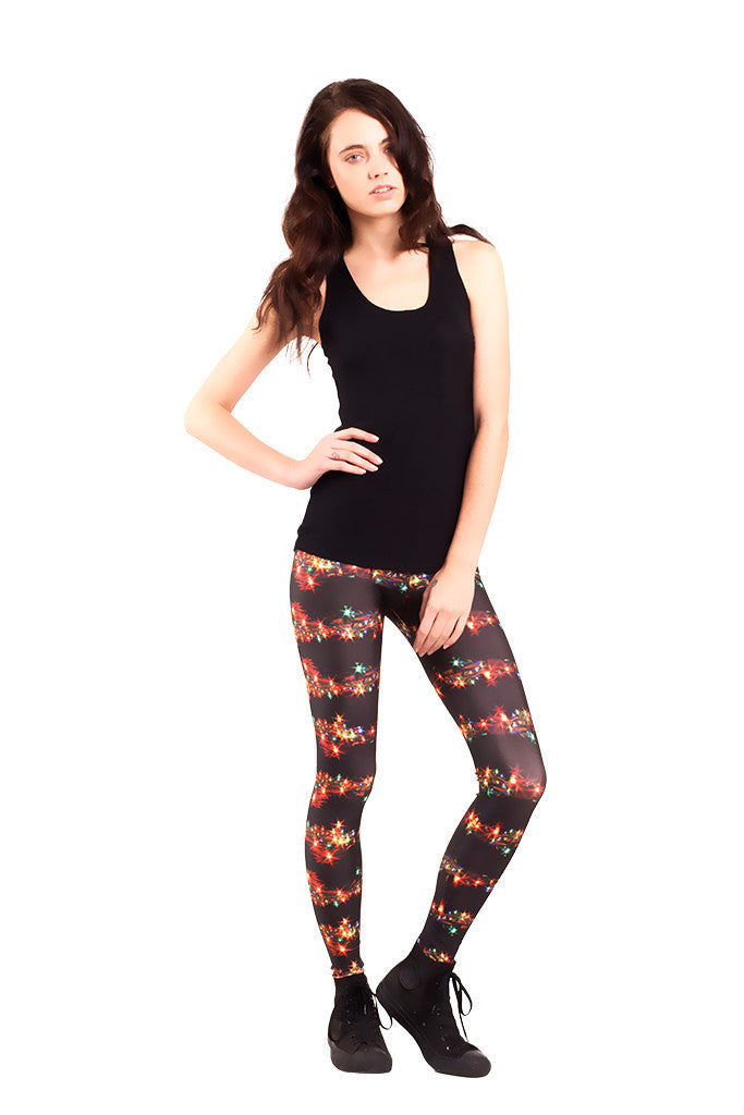 Black Holiday Lights Leggings