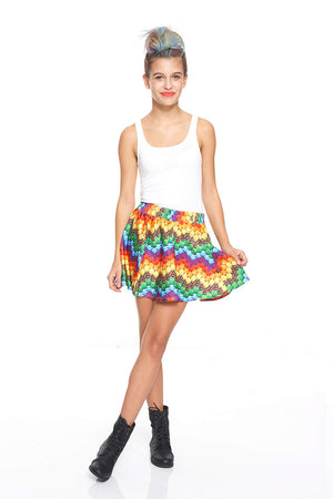 Candy Crush Chevron Skater Skirt