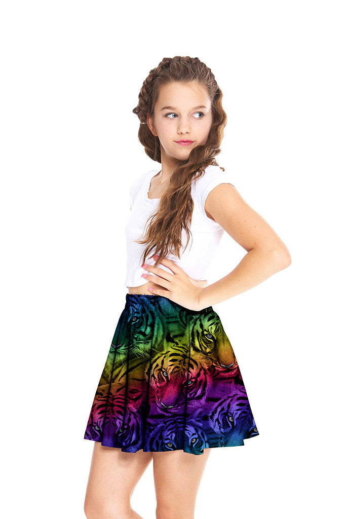 Rainbow Tiger Skater Skirt