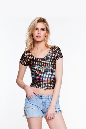 Womens Emoji Crop Top