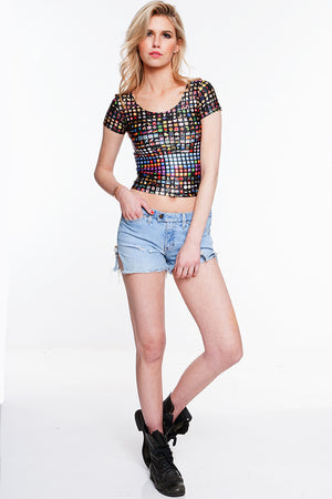 Womens Emoji Crop Top