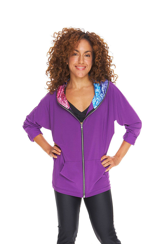 Womens Glitter Mirror Performance Cool Down Hoodie