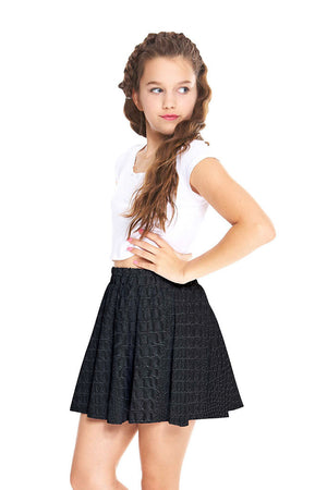 Croc Noir Skater Skirt