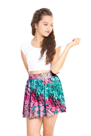 Crushed Makeup Skater Skirt