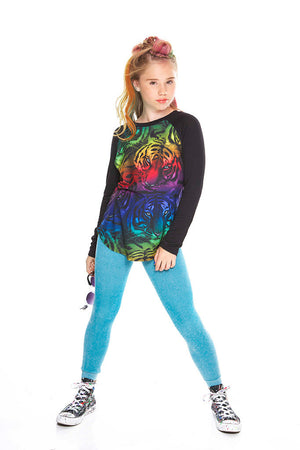 Rainbow Tiger Baseball T-Shirt