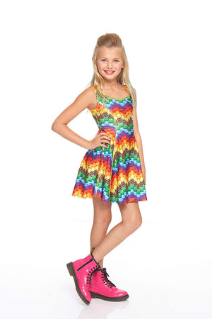 Candy Crush Chevron Skater Dress