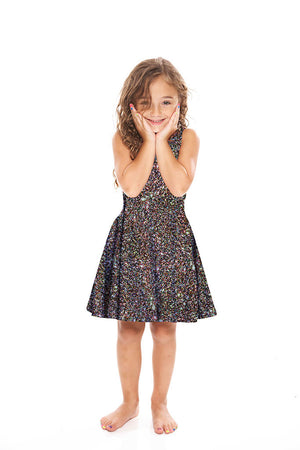 Multi Glitter Skater Dress