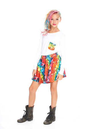 Buttons Skater Skirt