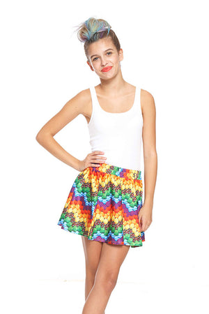 Candy Crush Chevron Skater Skirt