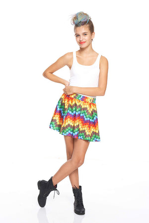 Candy Crush Chevron Skater Skirt