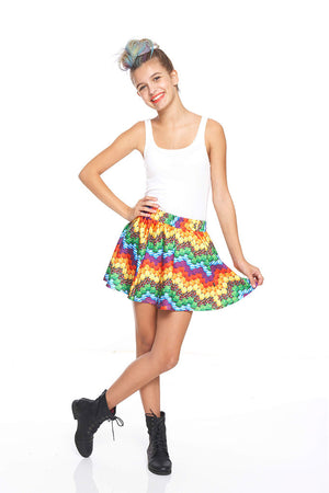 Candy Crush Chevron Skater Skirt