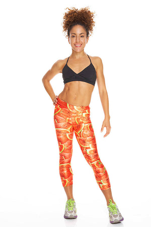 Womens Watermelon Performance Capri Leggings