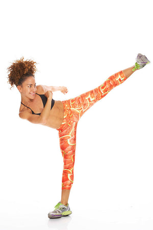 Womens Watermelon Performance Capri Leggings